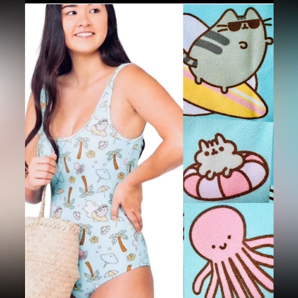 Pusheen Surf Plus Size One Piece Bathing‎ Suit. Size 4XL. NWT.